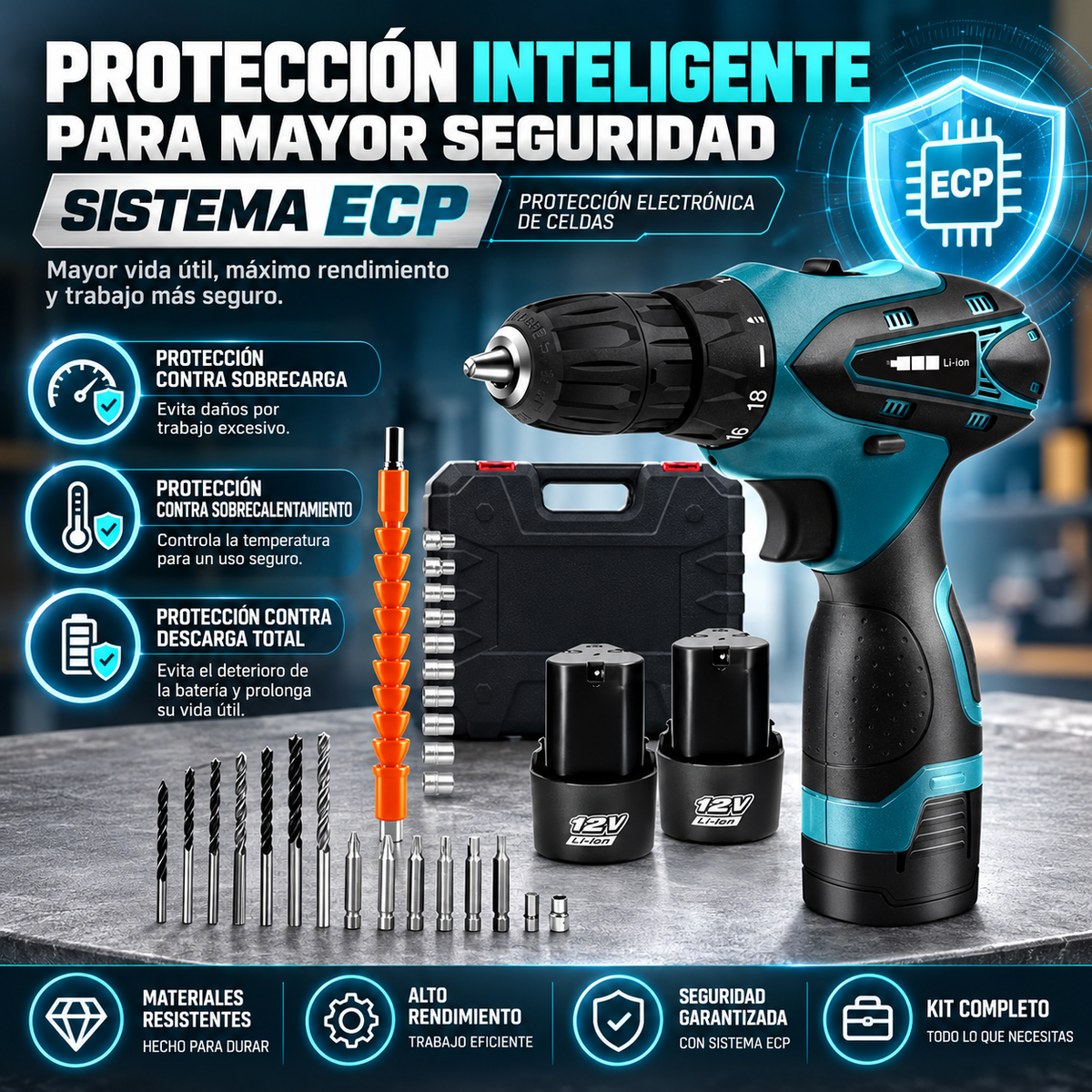 ¡Potencia en tus Manos! Taladro Inalámbrico 12V con Kit Completo
